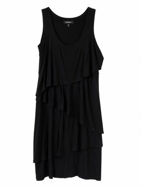 Karen Kane Black Layered Ruffle Dress – XL – Made in USA – Cotton Viscose
